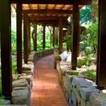 Garden walkway with covered top