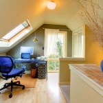 Small attic space with blue chairs