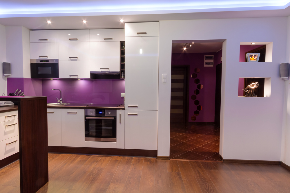 Small purple kitchen lighting