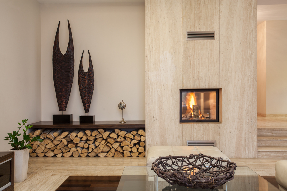 Wood fireplace and wood holder