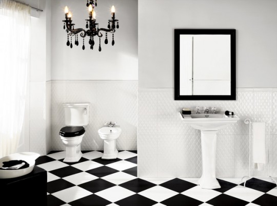 Classic black and white bathroom