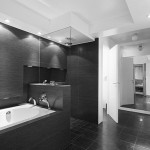 Modern black and white bathroom concept