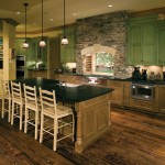 Open rustic kitchen with island